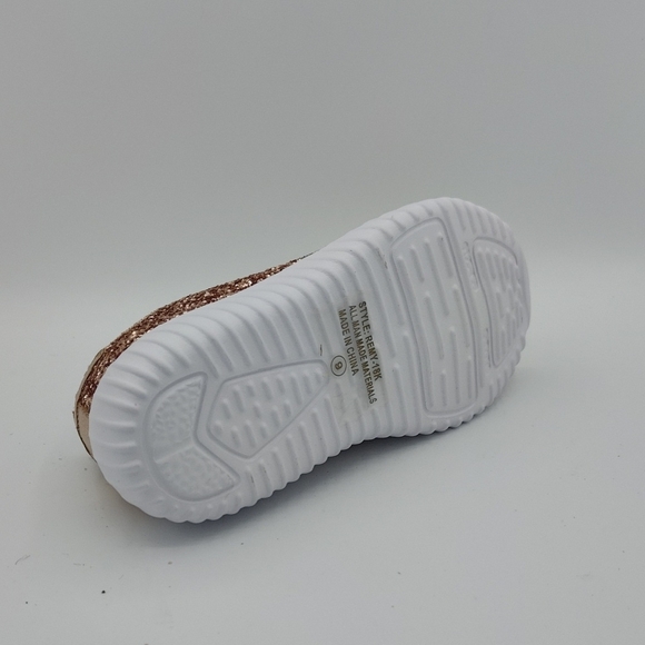 Glittery Rose Gold Kids Sneakers - Picture 6 of 8